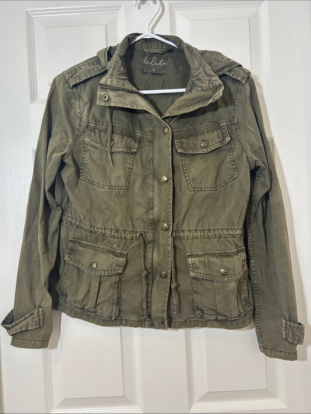 Talula Olive Green Utility Jacket with Hood